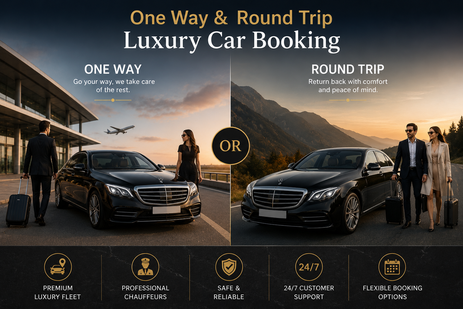 one way & round trip luxury car booking